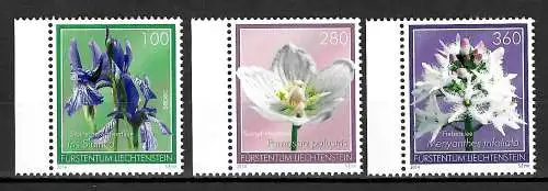 Liechtenstein 2014: Moorblumen, #1718-1720, postfrisch