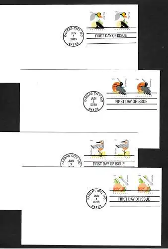 USA 2015: Paradiesvögel, Birds, 4x FDC