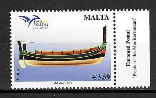 Malta 2015: Euromed Postal: Boats of the Mediterranean, **