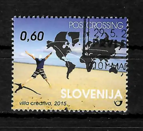 Slowenien 2015: Post crossing, gestempelt