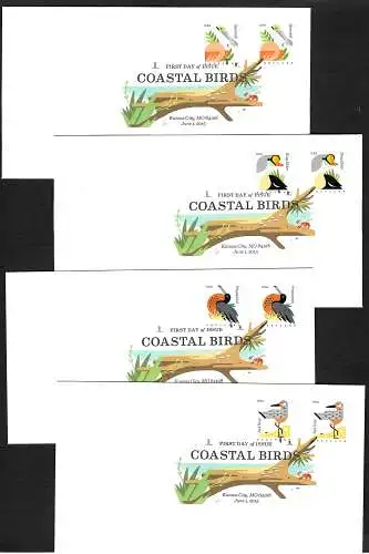 USA 2015: Coastal Birds, Paradiesvögel, 4x FDC