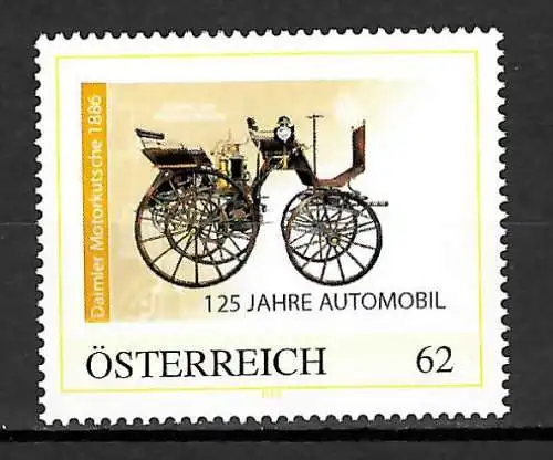 Österreich: Meine Marke: Daimler Motorkutzsche, 125 Jahre Automobil, postfrisch