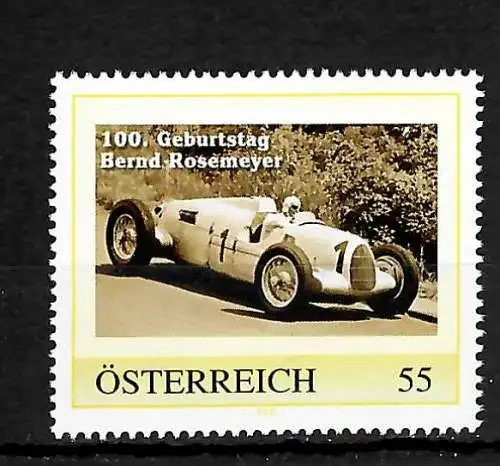 Österreich: Meine Marke: 100. Geburtstag Bernd Rosemeyer, postfrisch