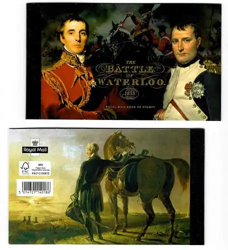 GB 2015: The battle of Waterloo, Book of stamps, mnh