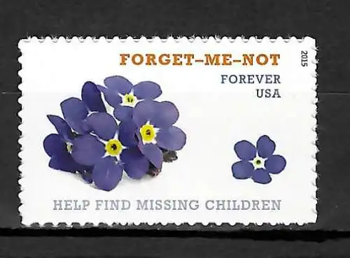 USA 2015: Forget-me-not: Help find Missing Children  mnh