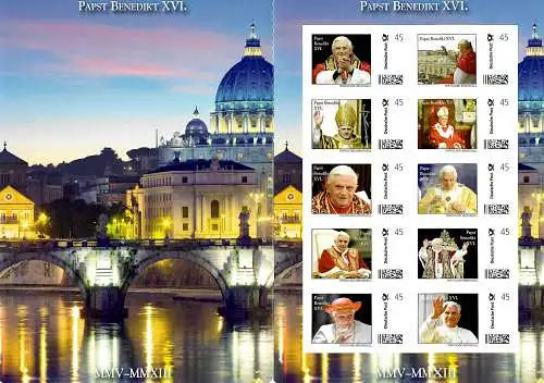 Bund: Postcard Individuell: Papst Benedikt XVI, Potifikat, postfrisch