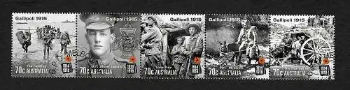 Australien 2015: 100 Jahre Gallipoli, WWI, gestempelt