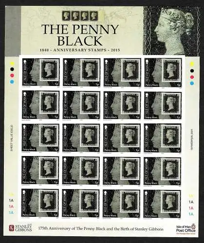 Isle of Man 2015: The Penny Black, Anniversary Stamps, mnh