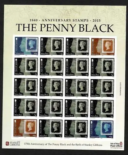 Isle of Man 2015: The Penny Black II, Anniversary Stamps, mnh