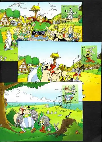 Bund 2015: Asterix und Obelix: 3x Ganzsachen und 3x Grußkarten