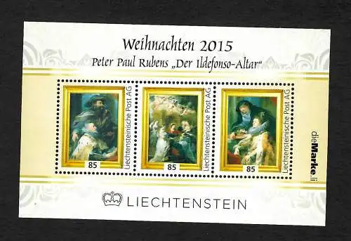 Liechtenstein 2015: Weihnachten: Peter Paul Rubens, Der Ildefonso-Altar, **