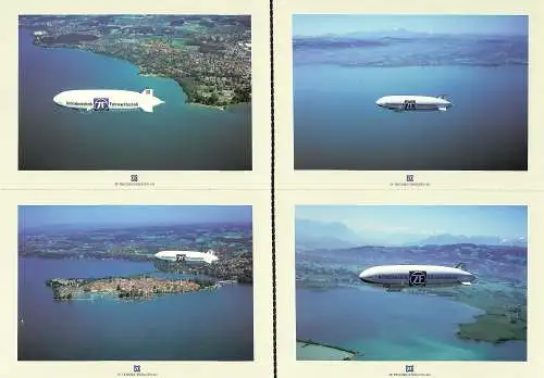 Bund 4x Postkarten Zeppelin NT über Friedrichshafen/Lindau/Rheintal/Säntismassiv