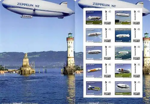 Bund Postcard Individuell 2013: Zeppelin NT, verschiedene Werbungen, postfrisch