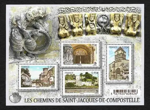 Frankreich 2015: Les Chemins de Saint-Jacques-de-Compostelle, postfrisch