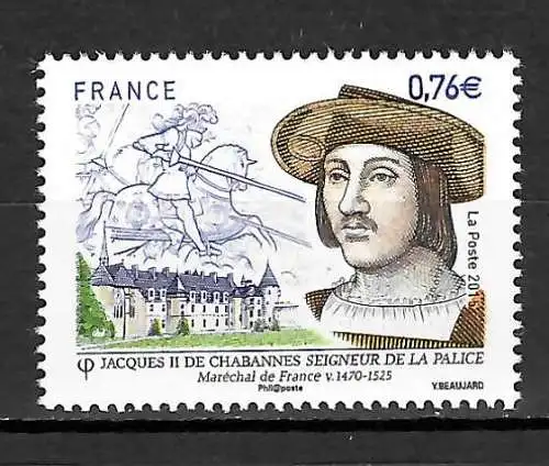 Frankreich 2015: Jaques II de Chabannes Seigneur de la Palice, postfrisch