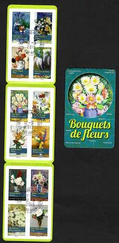 Frankreich 2015: Blumensträuße auf Gemälden: Bouquets de fleurs, #6127-6138