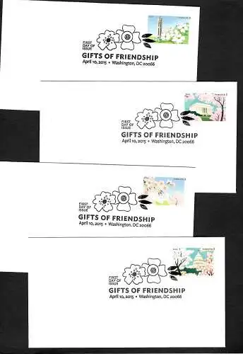 USA: Gifts of Friendship, Friendship with Japan, 4x FDC