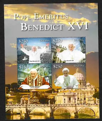 Guyana: Papst Benedict XVI, 10. Jahrestag des Pontifikates, postfrisch