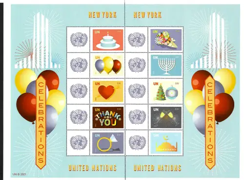 UNO New York 2021: Feierlichkeiten - Célebrations, postfrisch