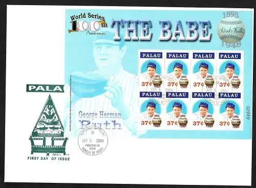 Palau 2004: The Babe George Herman Ruth, FDC