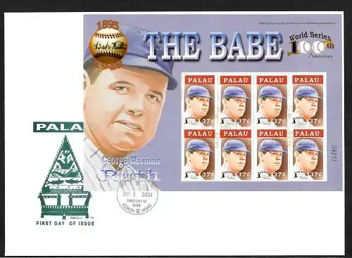 Palau 2004: The Babe George Herman Ruth 2, FDC