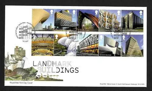 GB 2017: Landmark Buildings, Wahrzeichen und Gebäude, FDC