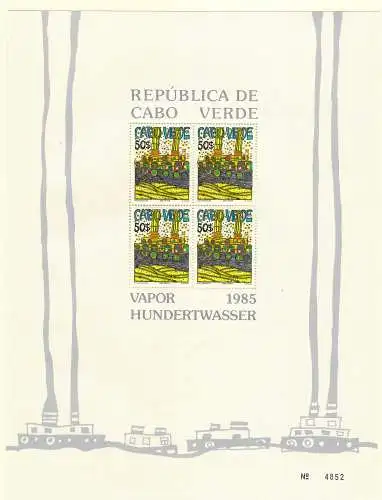 Cap Verde 1985: Schifffahrt, 3x Blocks #7-9, mnh - Hundertwasser, **