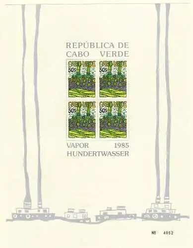 Cap Verde 1985: Schifffahrt, 3x Blocks #7-9, mnh - Hundertwasser, **