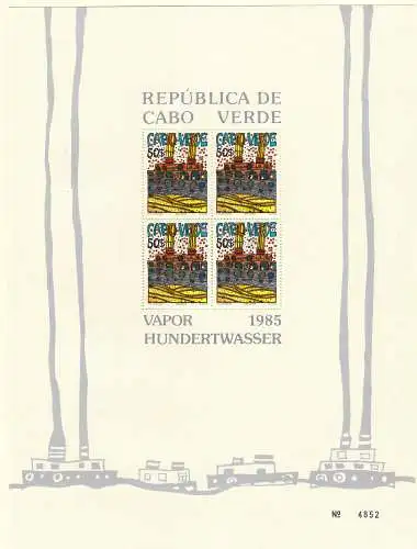 Cap Verde 1985: Schifffahrt, 3x Blocks #7-9, mnh - Hundertwasser, **