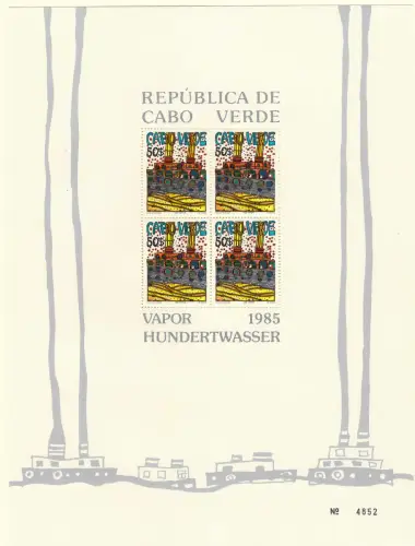 Cap Verde 1985: Schifffahrt, 3x Blocks #7-9, mnh - Hundertwasser, **