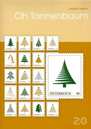 Österreich: Markenedition 20, Oh Tannenbaum, Kleinbogen postfrisch