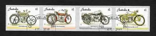 Australien 2018: Zweiräder, Motorräder, vintage bikes, Oldtimer, gestempelt