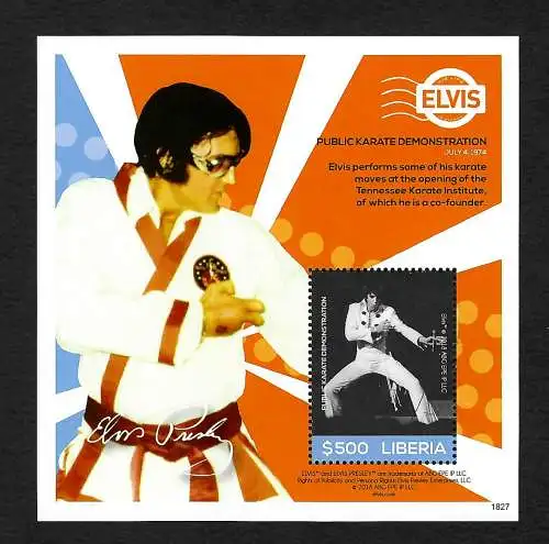 Liberia 2018: Elvis Presley: Public Karate Demonstration, postfrisch