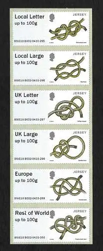 Jersey 2018: Nautische Knoten, postfrisch, 6x Briefmarken