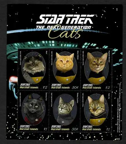 Marshall-Inseln 2018: Star Trek, The next Generation: Cats, mnh