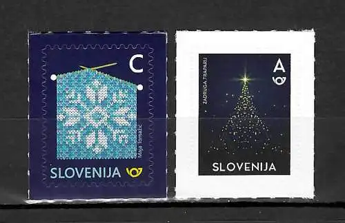 Slowenien 2018: Neujahr, 2 Briefmarken, Krippe, postfrisch