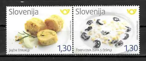 Slowenien 2018: Kulinarische Gastronomie, 2 Briefmarken, postfrisch