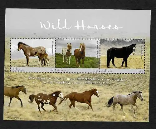 Liberia 2018: Wild horses, wilde Pferde, postfrisch, mnh