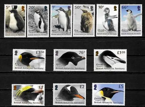 BAT 2018: Pinguine, Penguin, 12x stamps, mnh, postfrisch