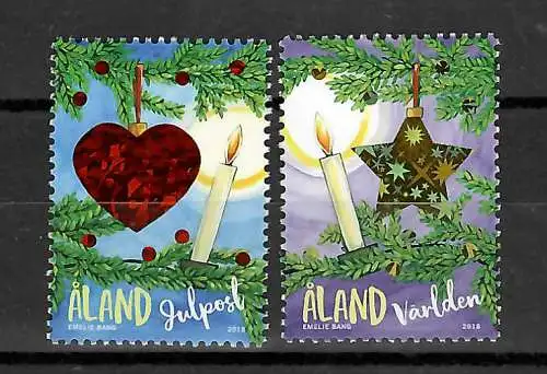 Aland 2018: Weihnachten - Stern und Herz, postfrisch