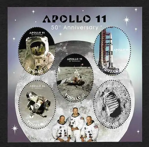 Tuvalu: Apollo 11: 50th Anniversary 1969,  Block mnh