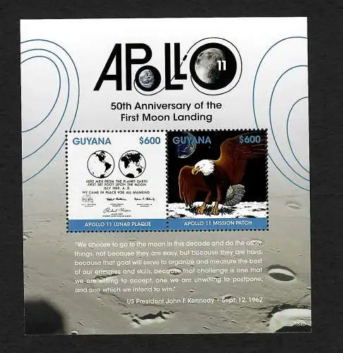 Guyana: Apollo 11, 50th Anniversary of the First Moon Landing, mnh