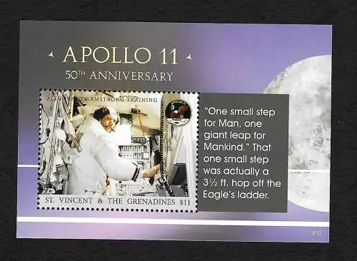 St. Vincent&The Grenadines: Apollo 11, 50th Anniversary, ** mnh