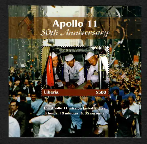 Liberia: Apollo 11, 50th Anniversary, Block ** mnh