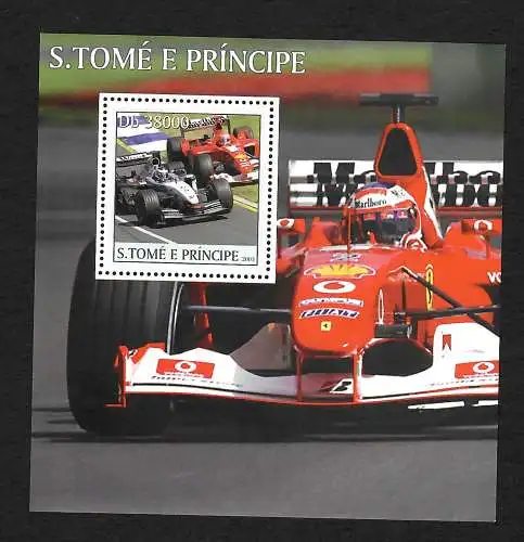 S. Tomé e Principe 2003: Formel 1 Rennwagen, postfrisch