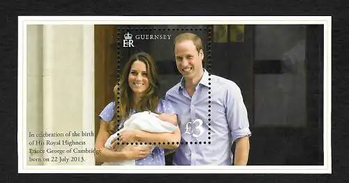 Guernsey 2013: Birth of HRH Prince George of Campbridge, Block mnh, **