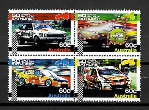 Australien 2012: 50 years Racing at Bathurst, #3830-33 **