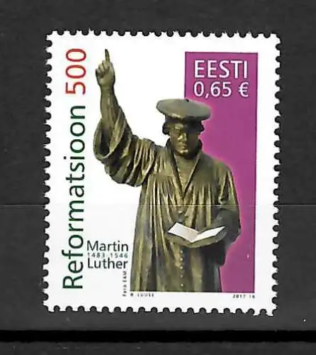 Estland 2017: 500 Jahre Reformation, Martin Luther, postfrisch, **