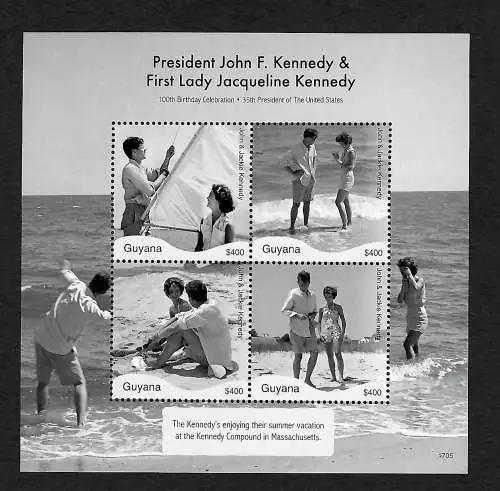 Guyana: President John F. Kennedy & Jaquline, 100th Birthday, postfrisch, **