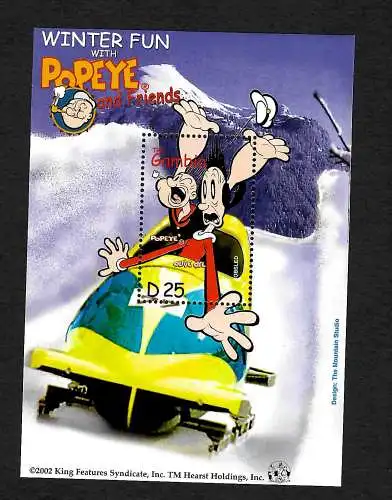 Gambia 2002: Popeye and friends with Winter Fun, postfrisch, **, mnh